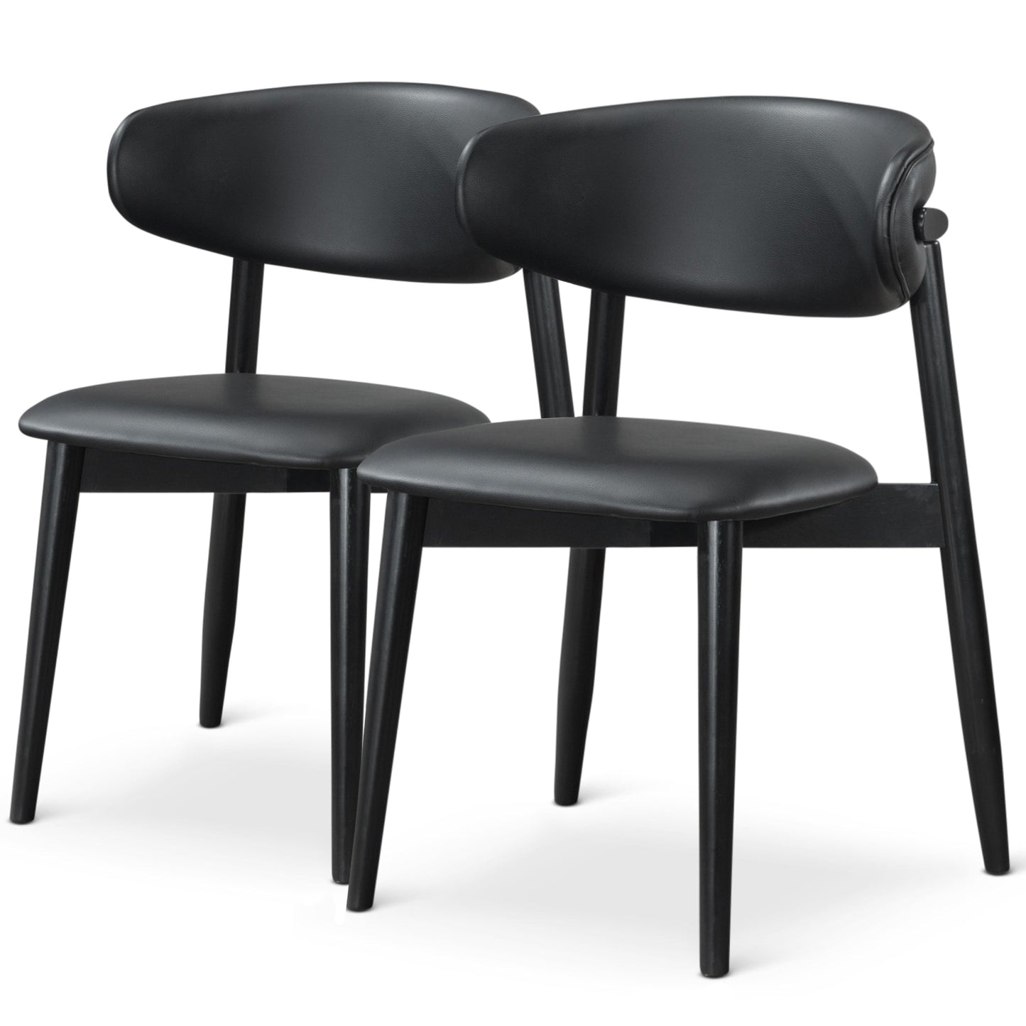 Korbin Black Vegan Leather Dining Chairs
