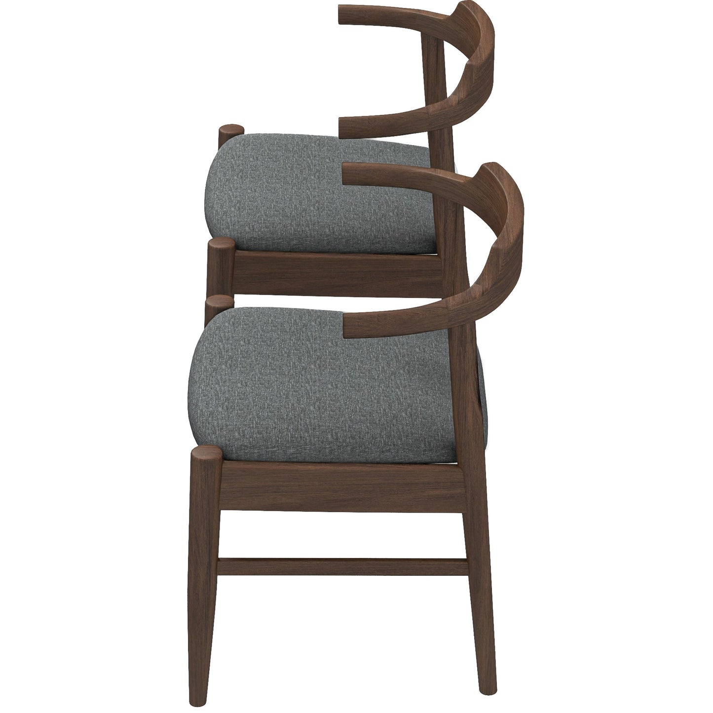 Leon Mid-Century Modern Grey Fabric Dining Chairs
