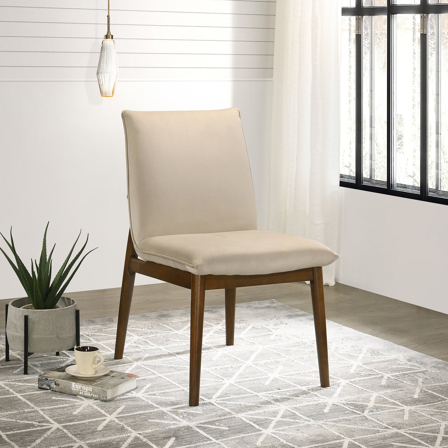 Monza Beige Velvet Dining Chairs