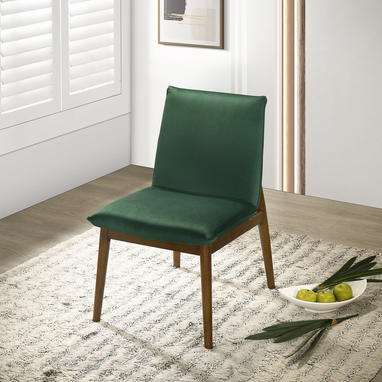 Monza Dark Green Velvet Dining Chairs