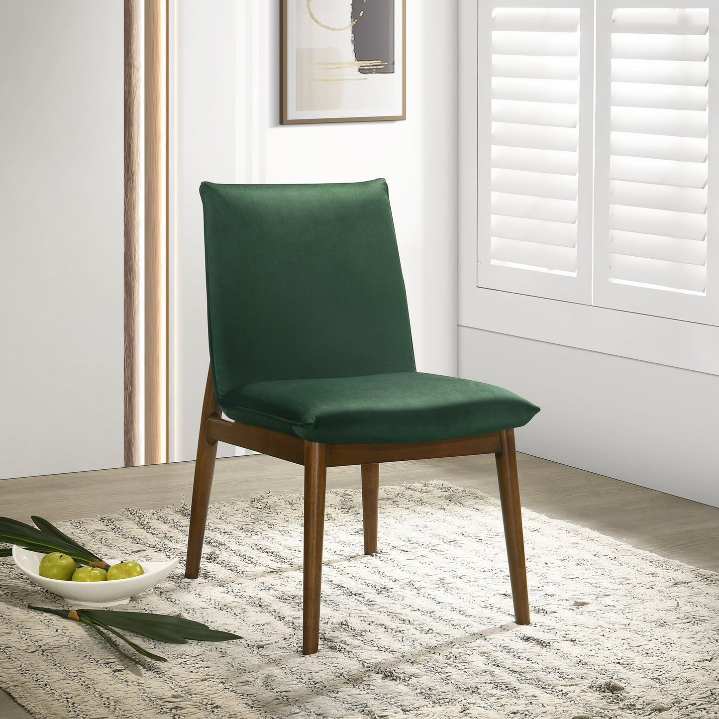 Monza Dark Green Velvet Dining Chairs