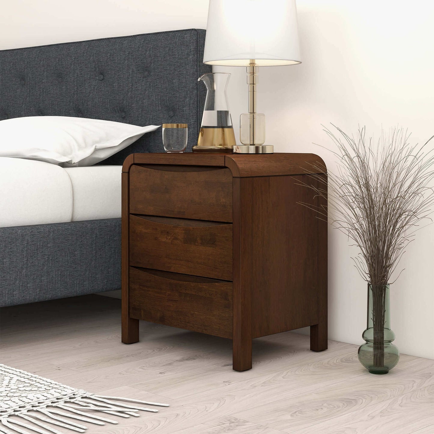Lionel Mid Century Modern Solid Wood Nightstand