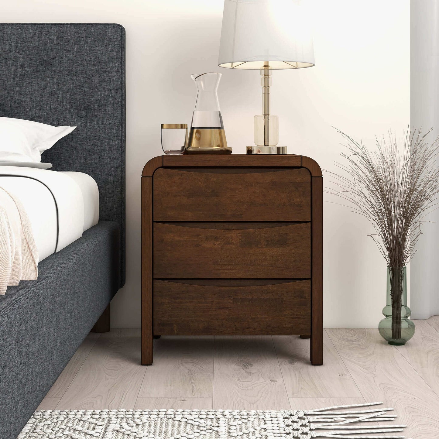 Lionel Mid Century Modern Solid Wood Nightstand