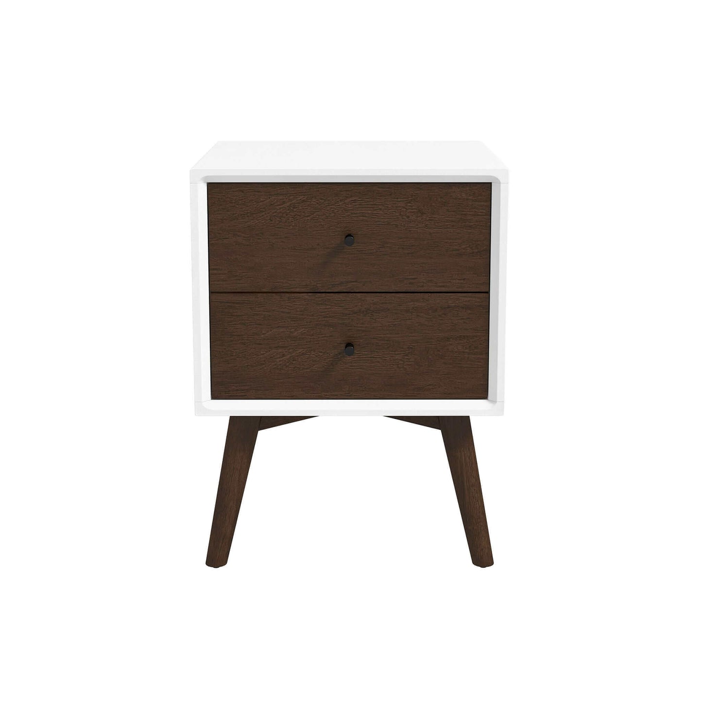 Caroline Mid Century Modern Style White Night Stand