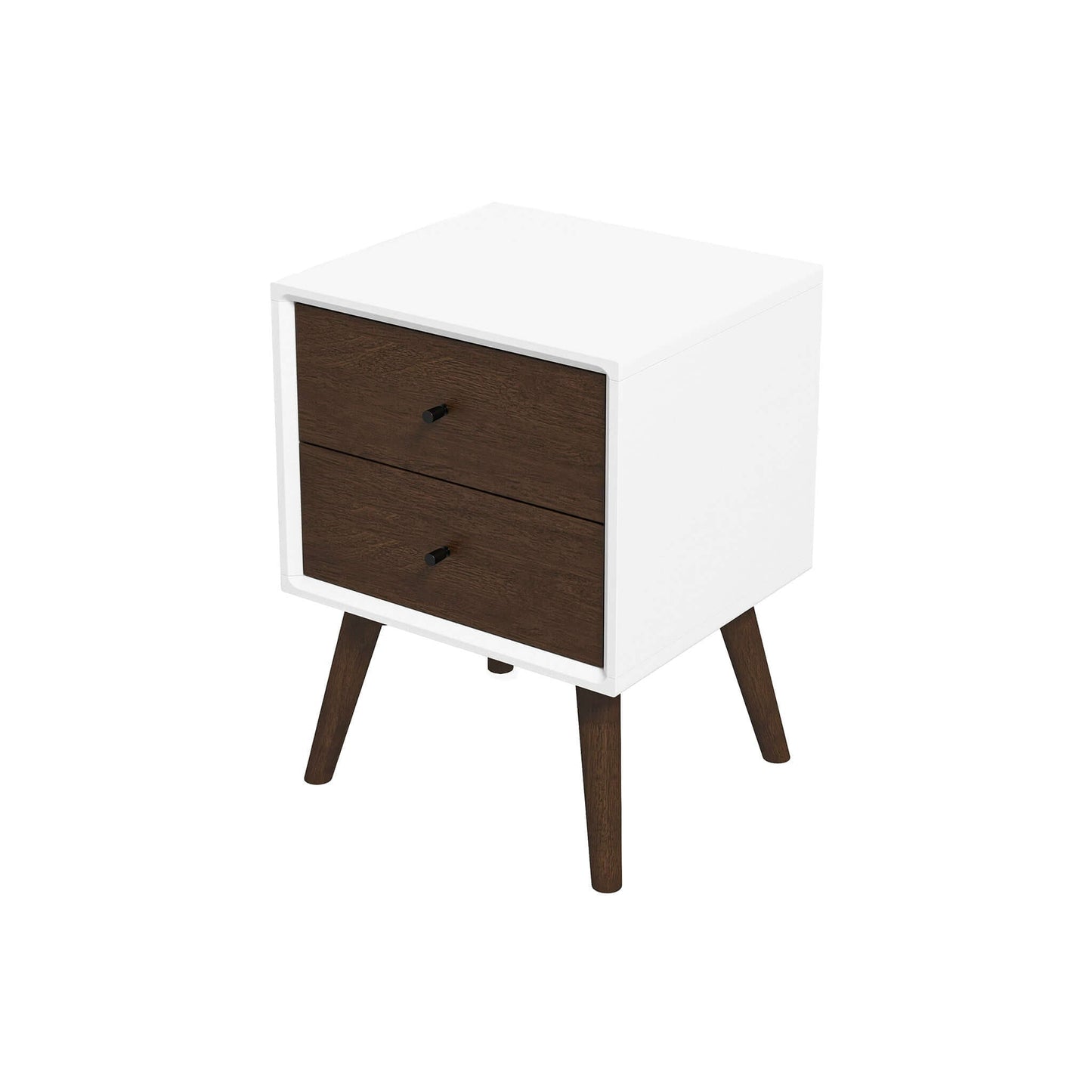 Caroline Mid Century Modern Style White Night Stand