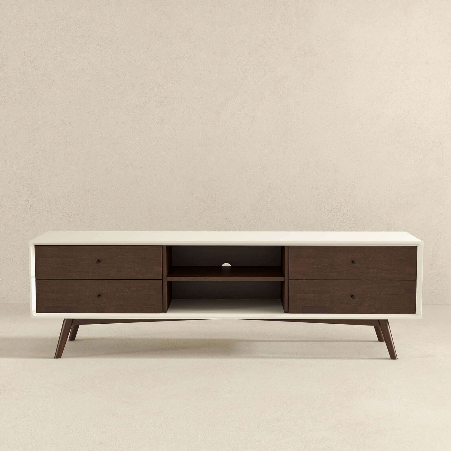 Caroline Walnut White TV Stand
