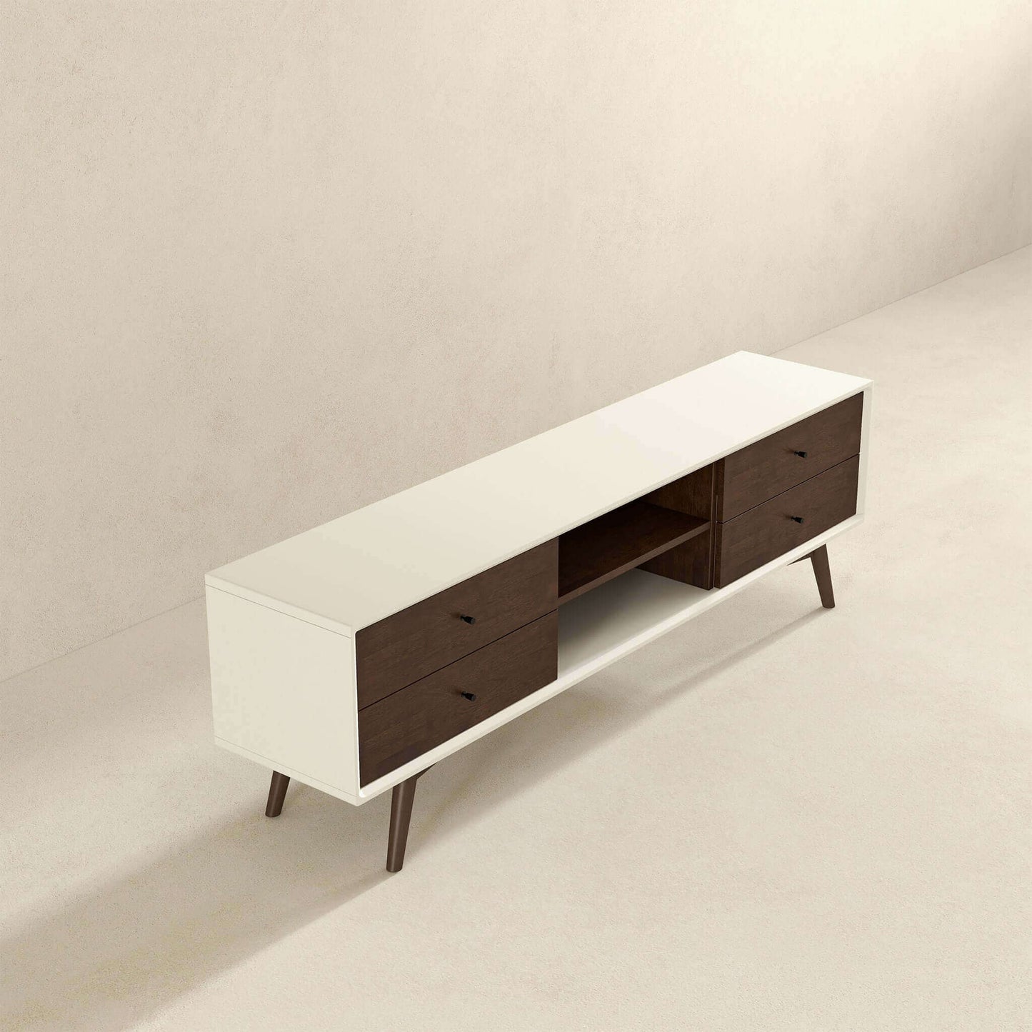 Caroline Walnut White TV Stand