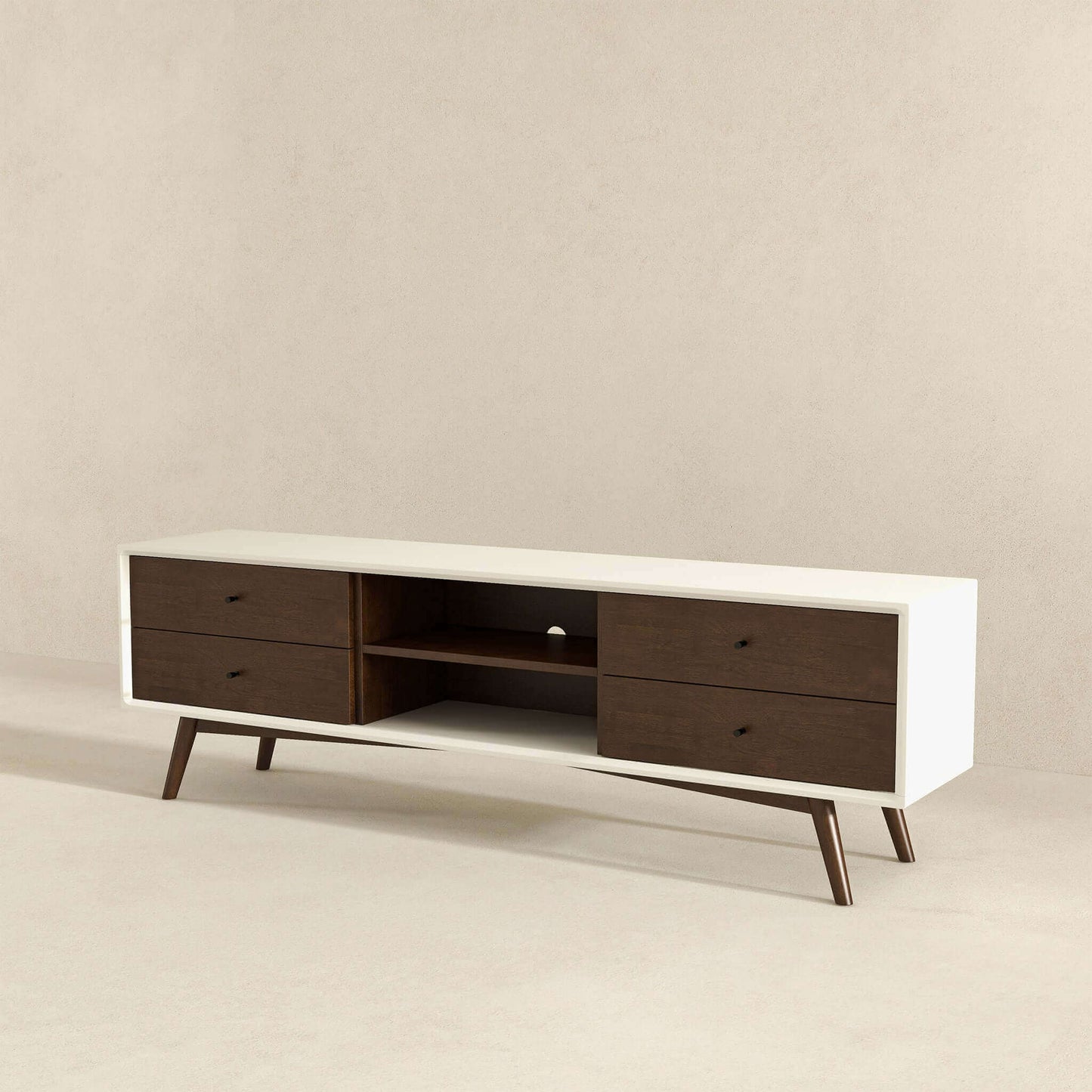 Caroline Walnut White TV Stand
