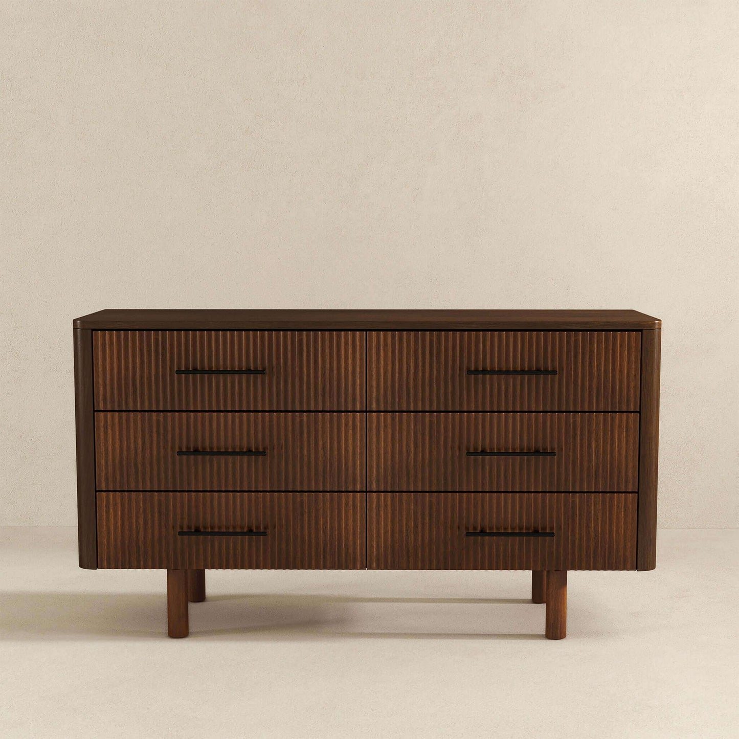 Logan Mid Century Modern Walnut Dresser