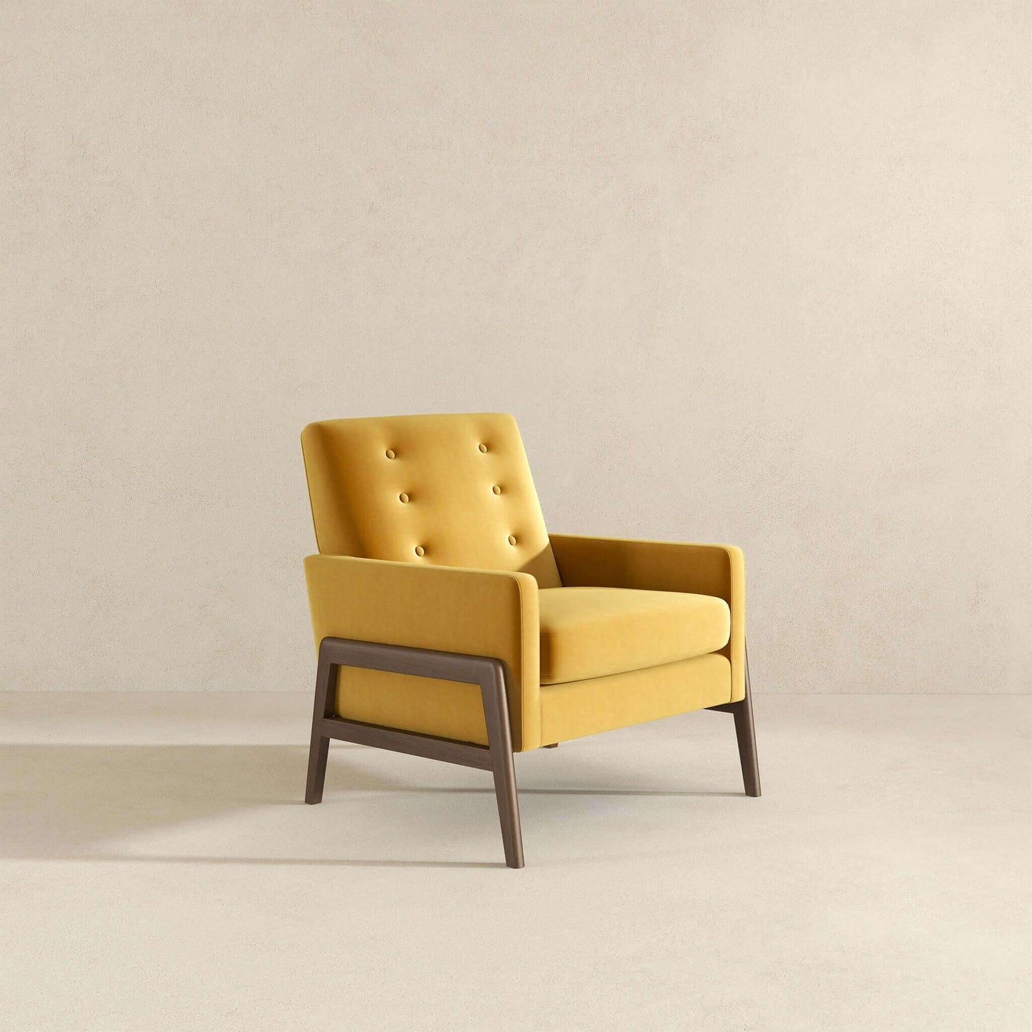 Cole Dark Yellow Velvet Lounge Chair
