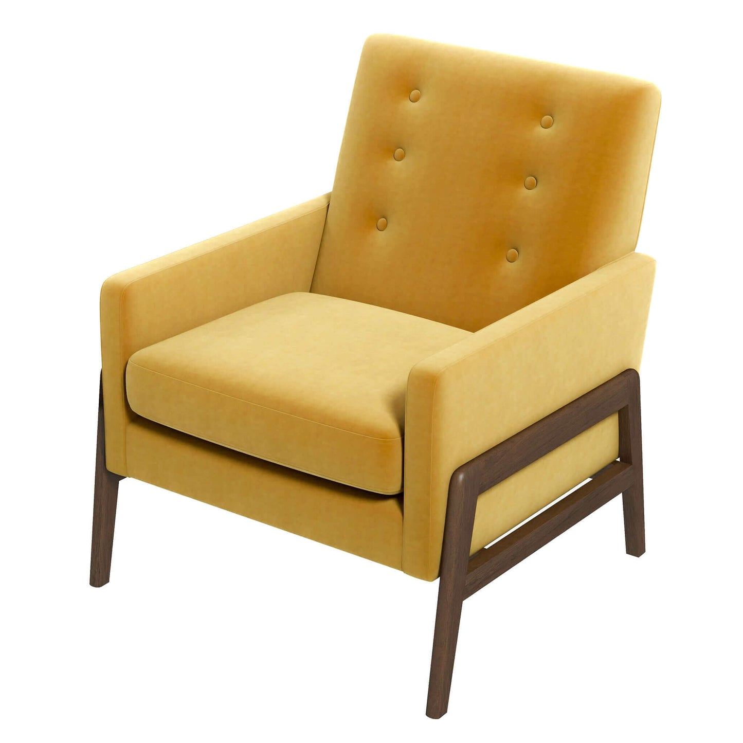 Cole Dark Yellow Velvet Lounge Chair