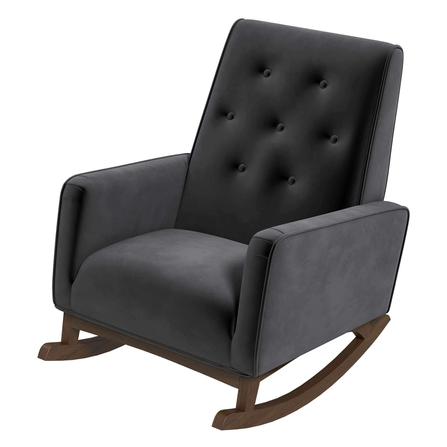 Demetrius Dark Grey Fabric Rocking Chair