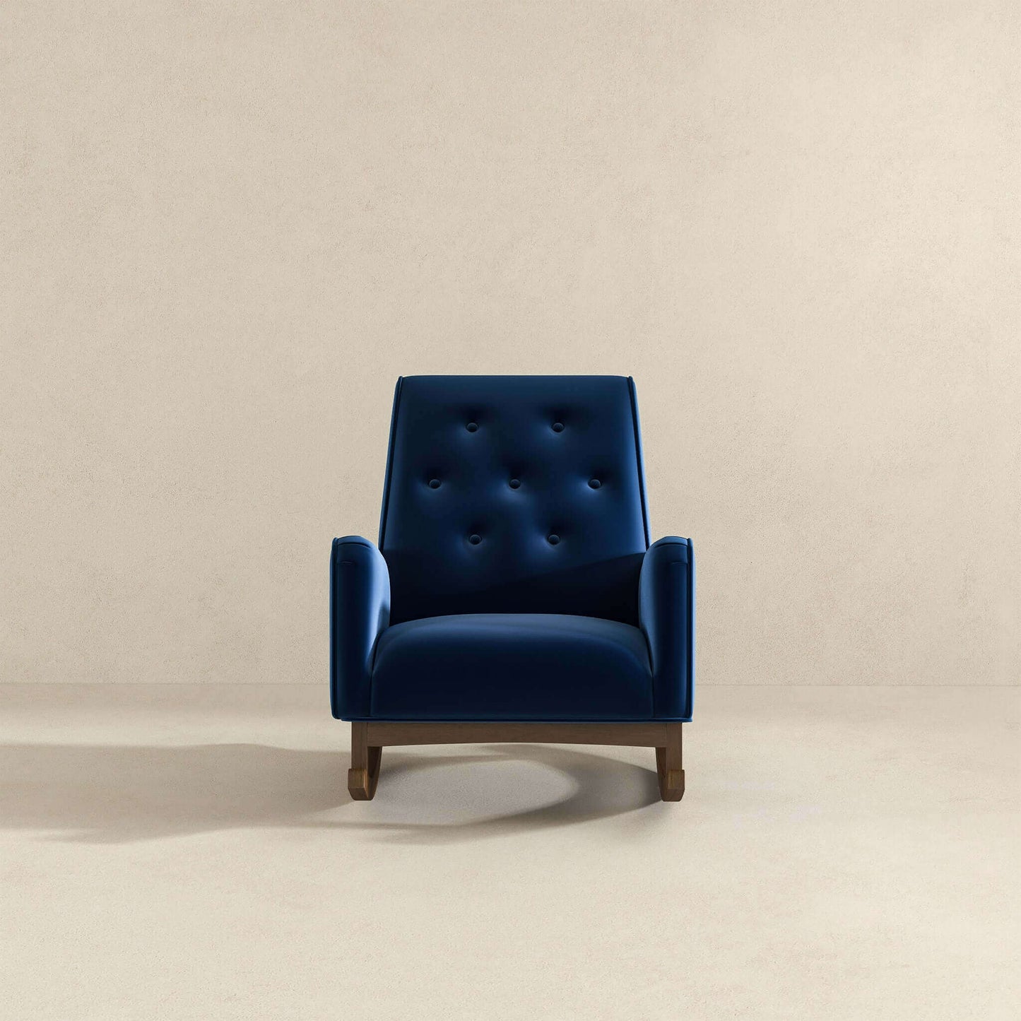 Demetrius Dark Blue Velvet Rocking Chair