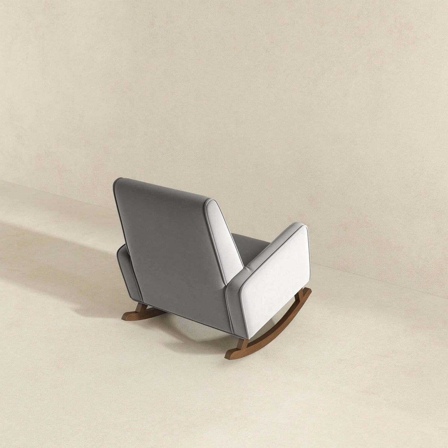 Demetrius Light Grey Fabric Rocking Chair