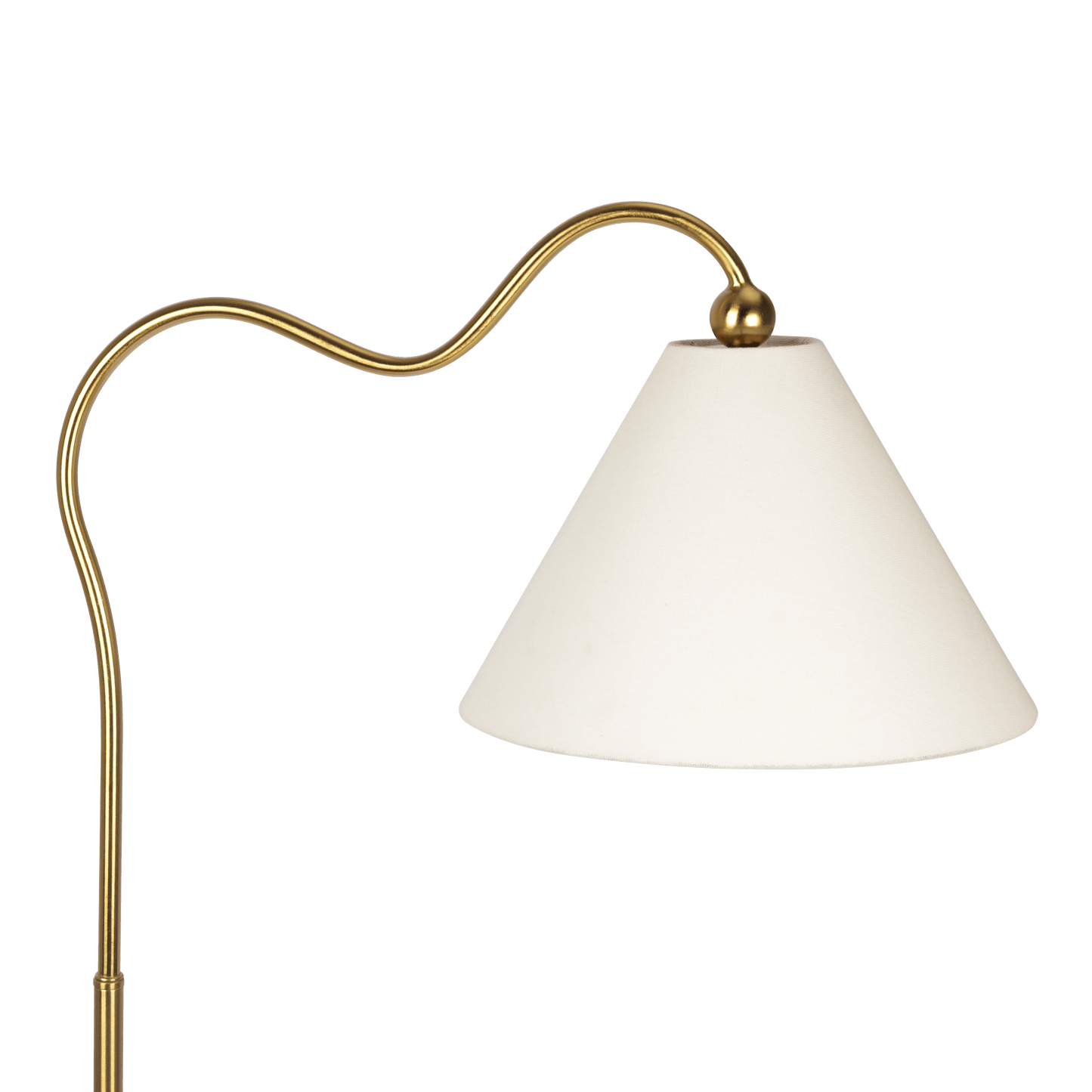 Majestic Brass Ring Base Curved Floor Lamp