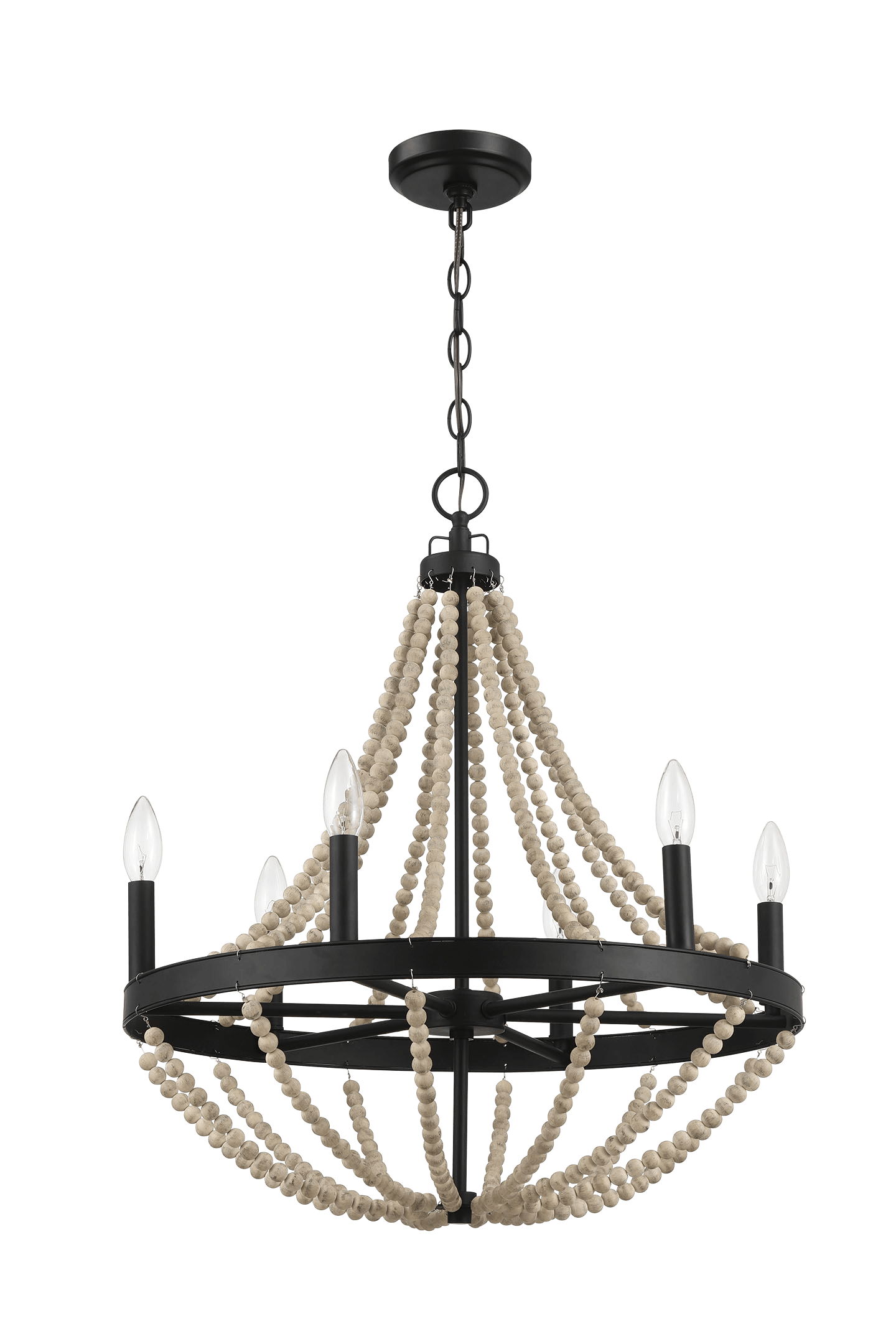 Starry Farmhouse Chandelier with Six Candle Light