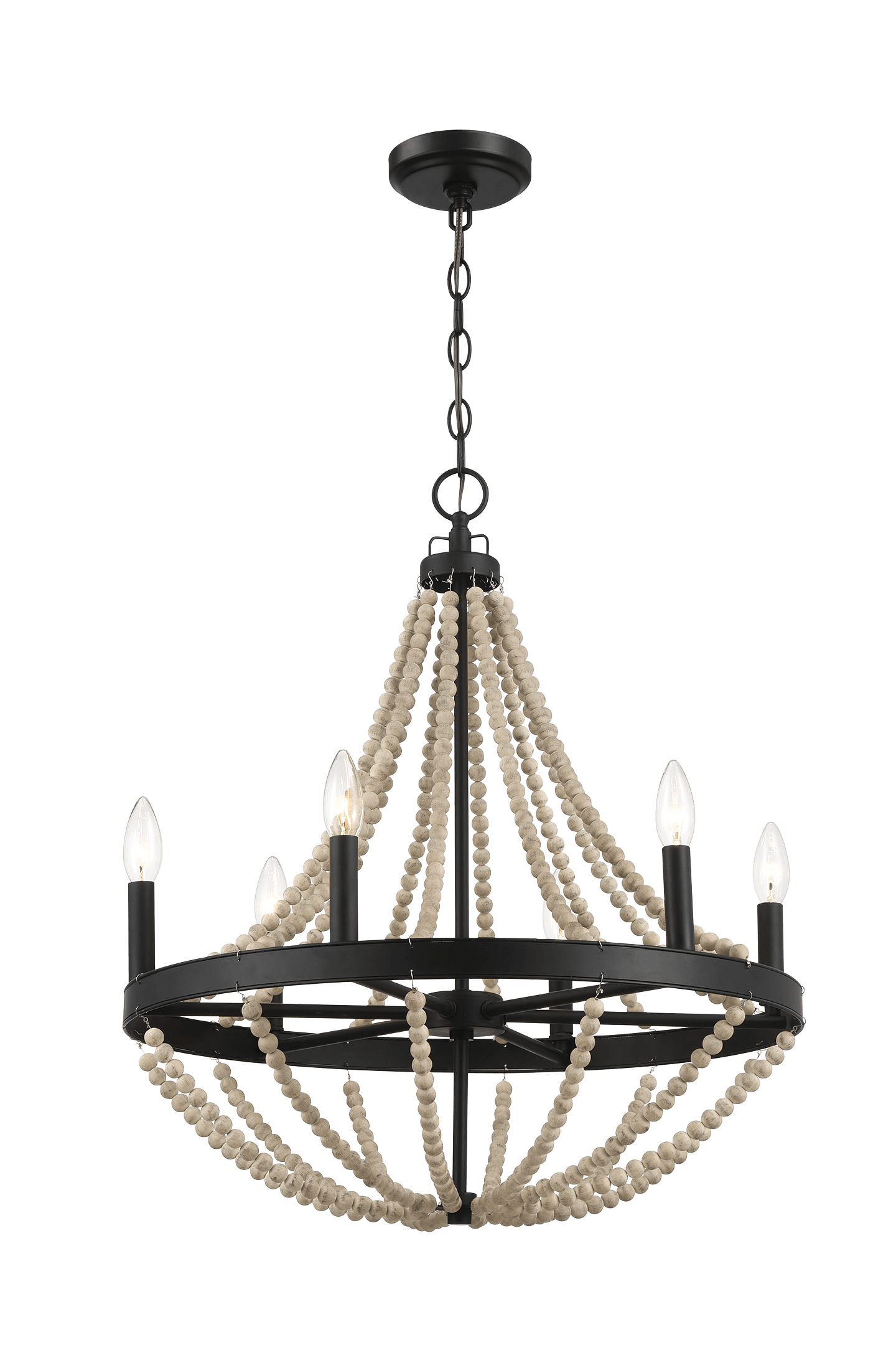 Starry Farmhouse Chandelier with Six Candle Light