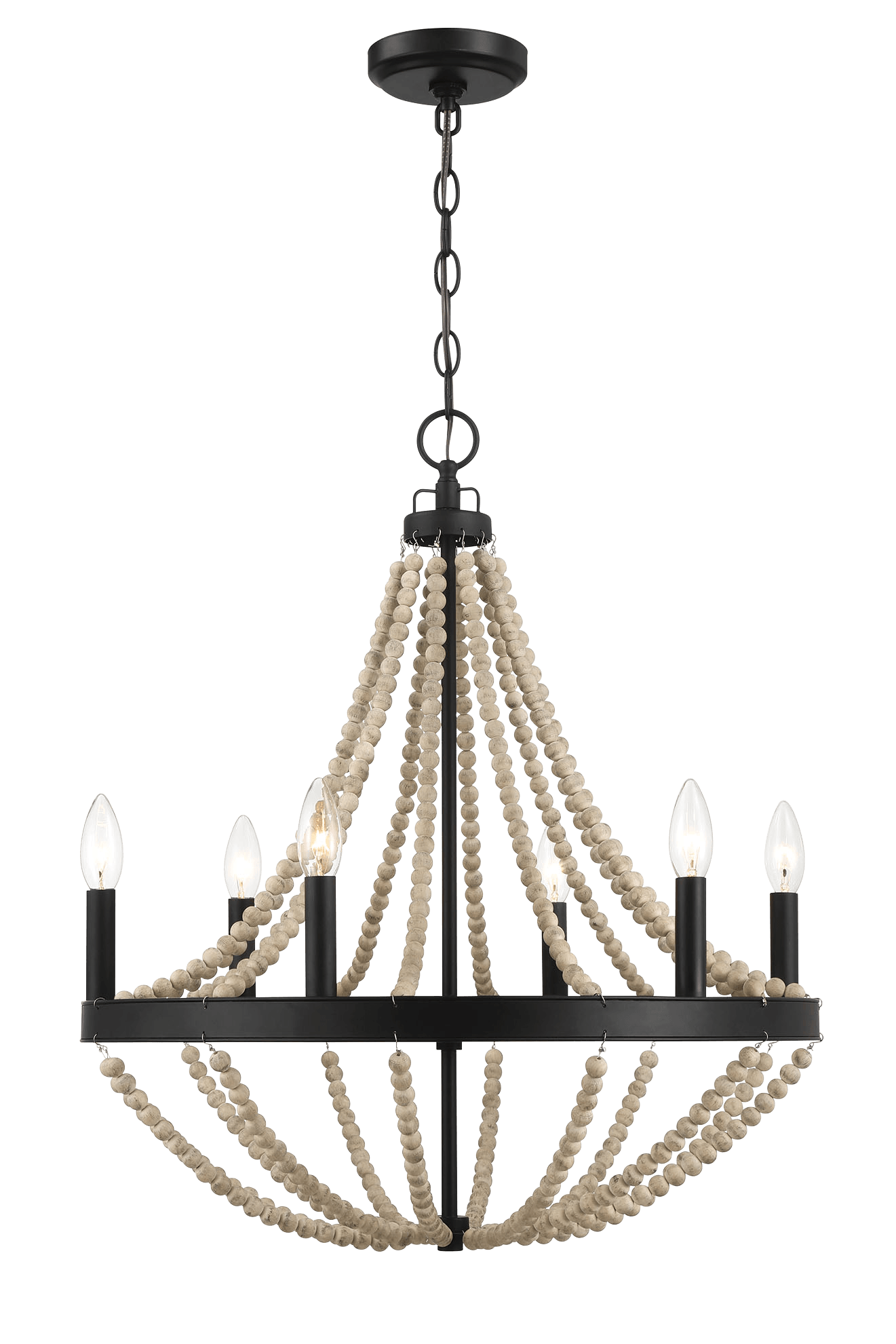 Starry Farmhouse Chandelier with Six Candle Light
