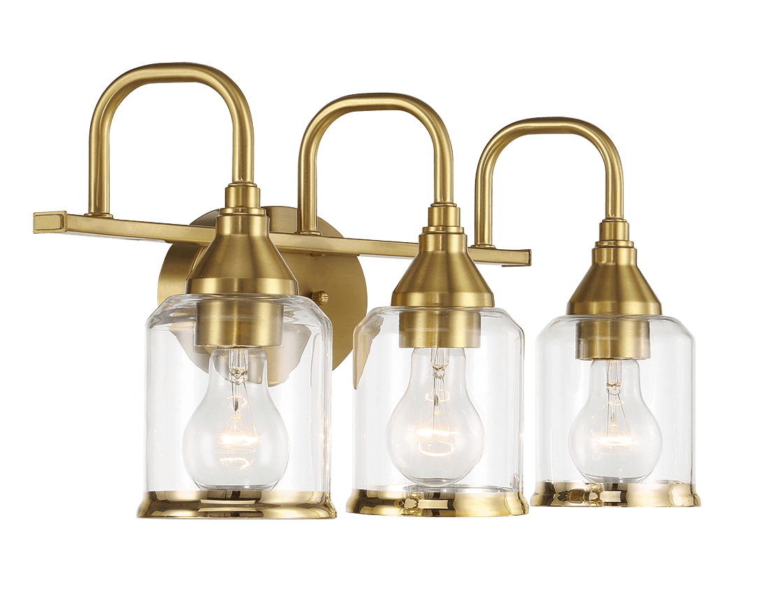 Twilight Three Lights Brushed Gold Contemporary Vanity Light