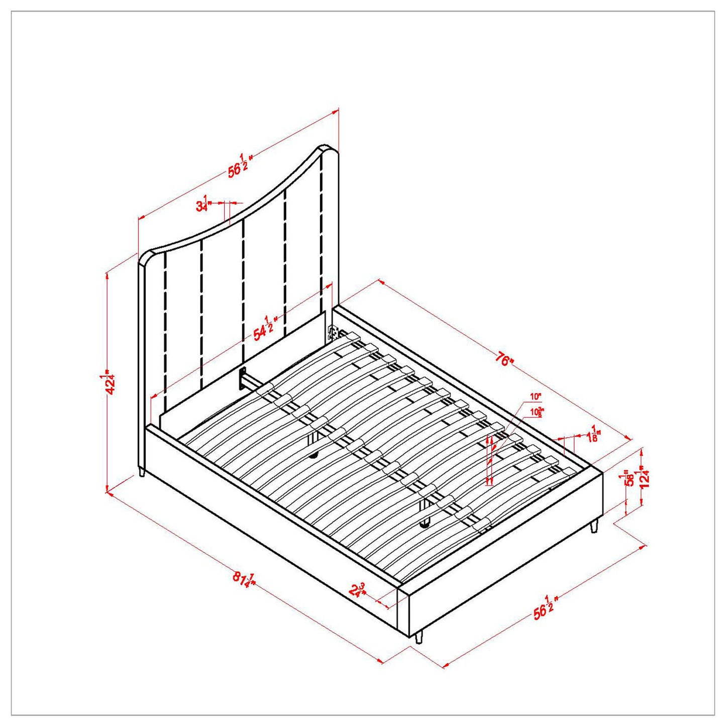 Rimo Double Bed Grey
