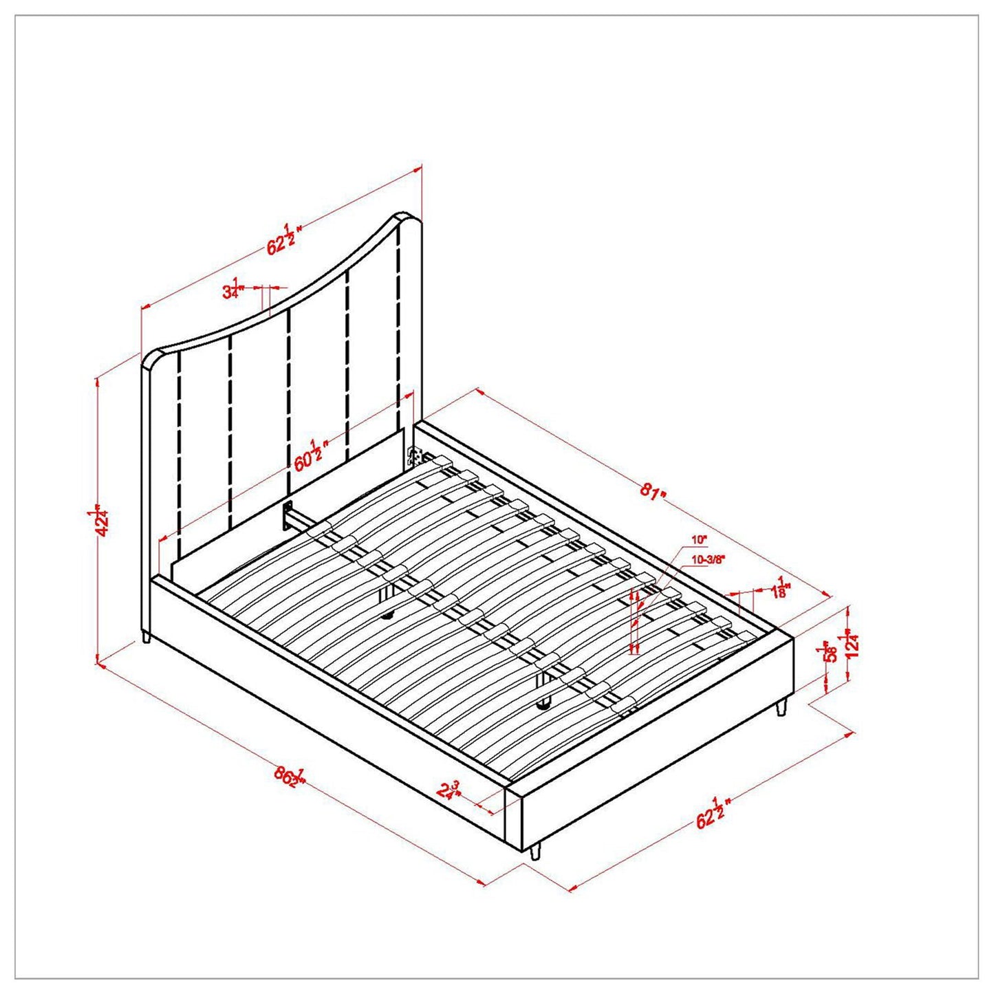 Rimo Queen Bed Grey