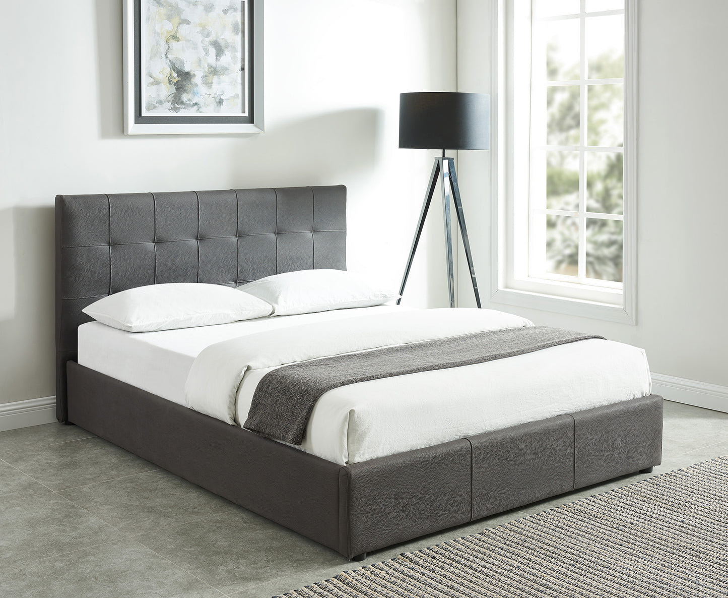 Extara King Bed Grey