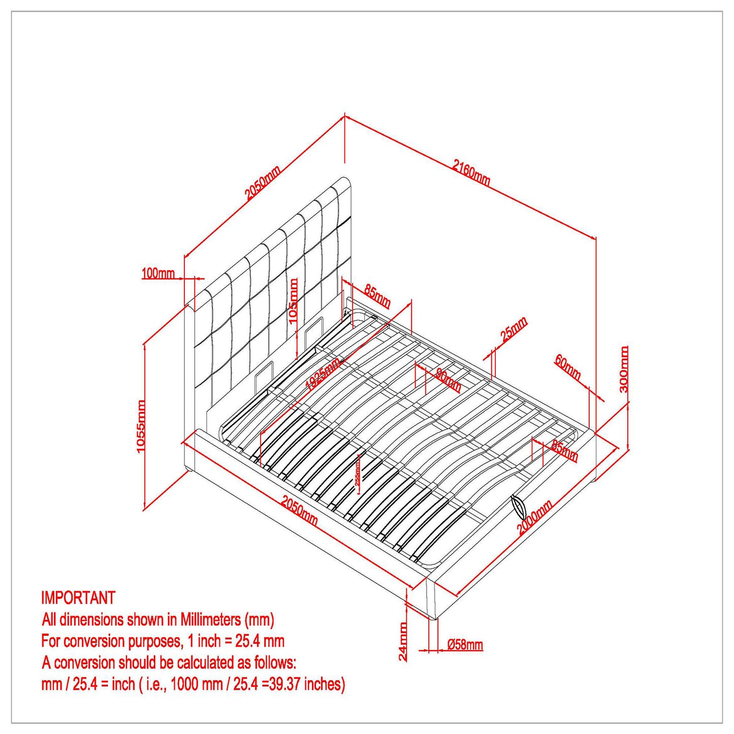 Extara King Bed Grey