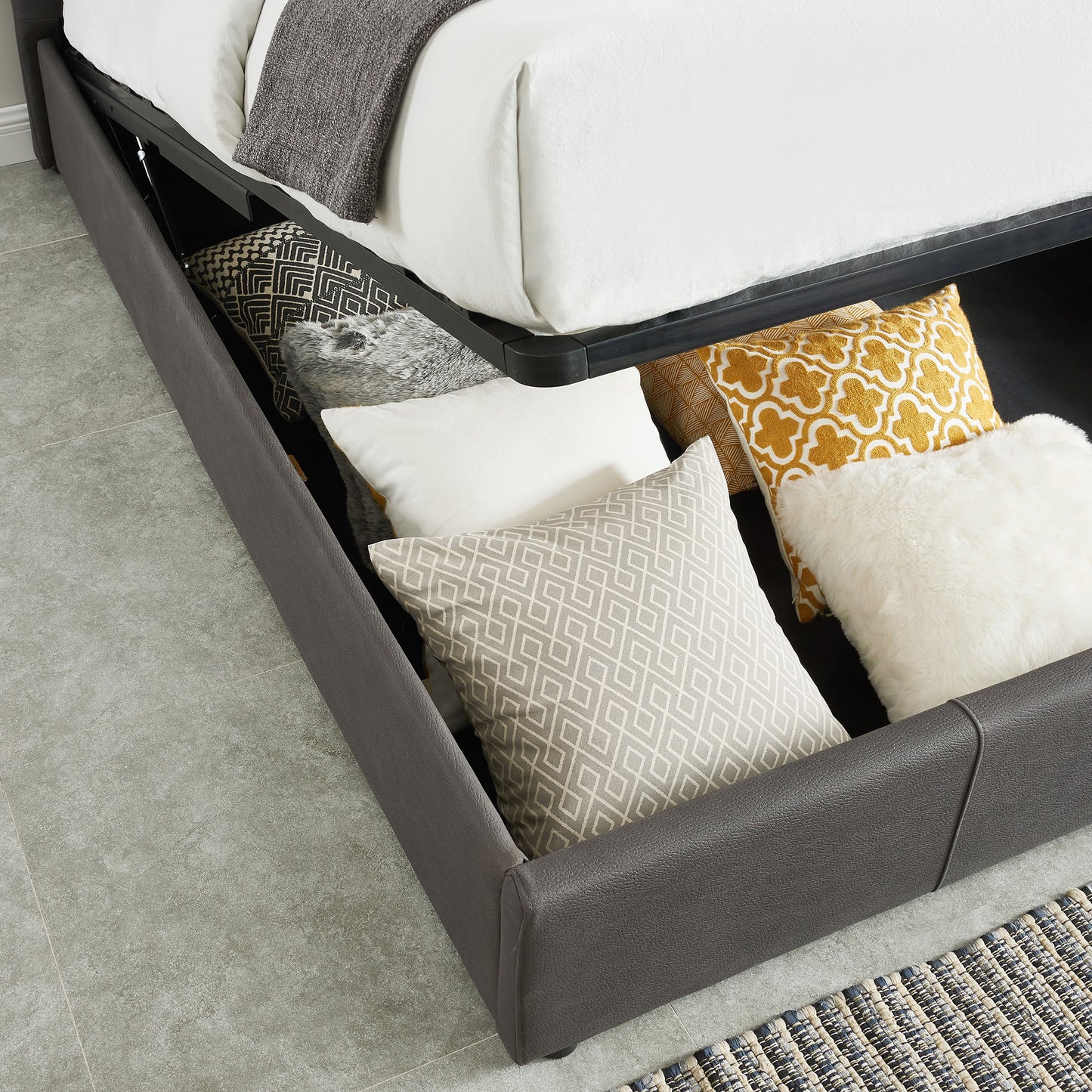 Extara Queen Bed Grey