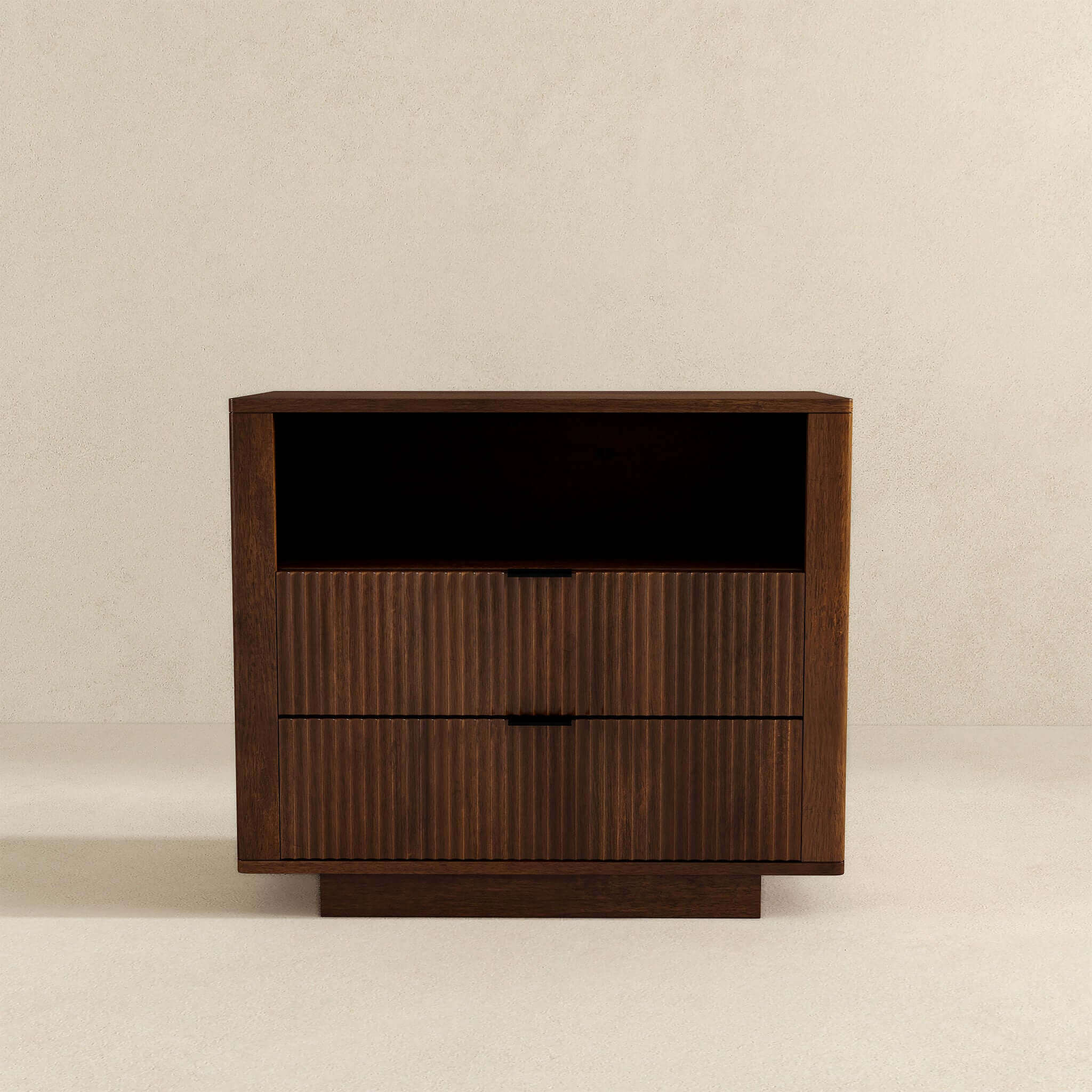 Lola Mid Century Modern Walnut Nightstand