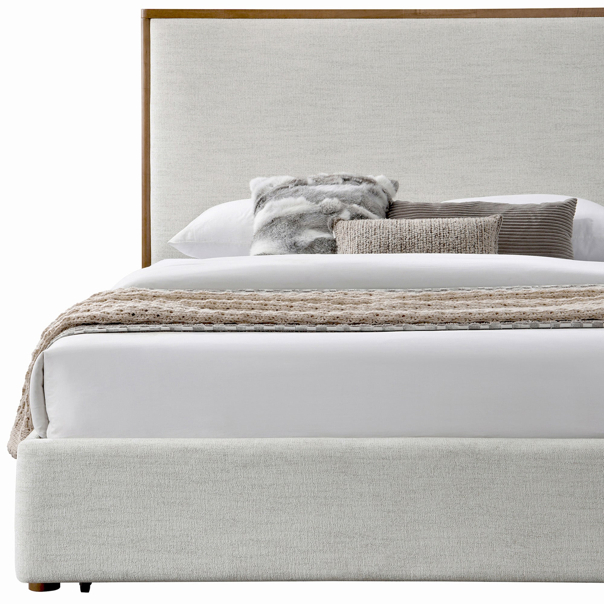 Andover Oat King Platform Bed w/ Drawer