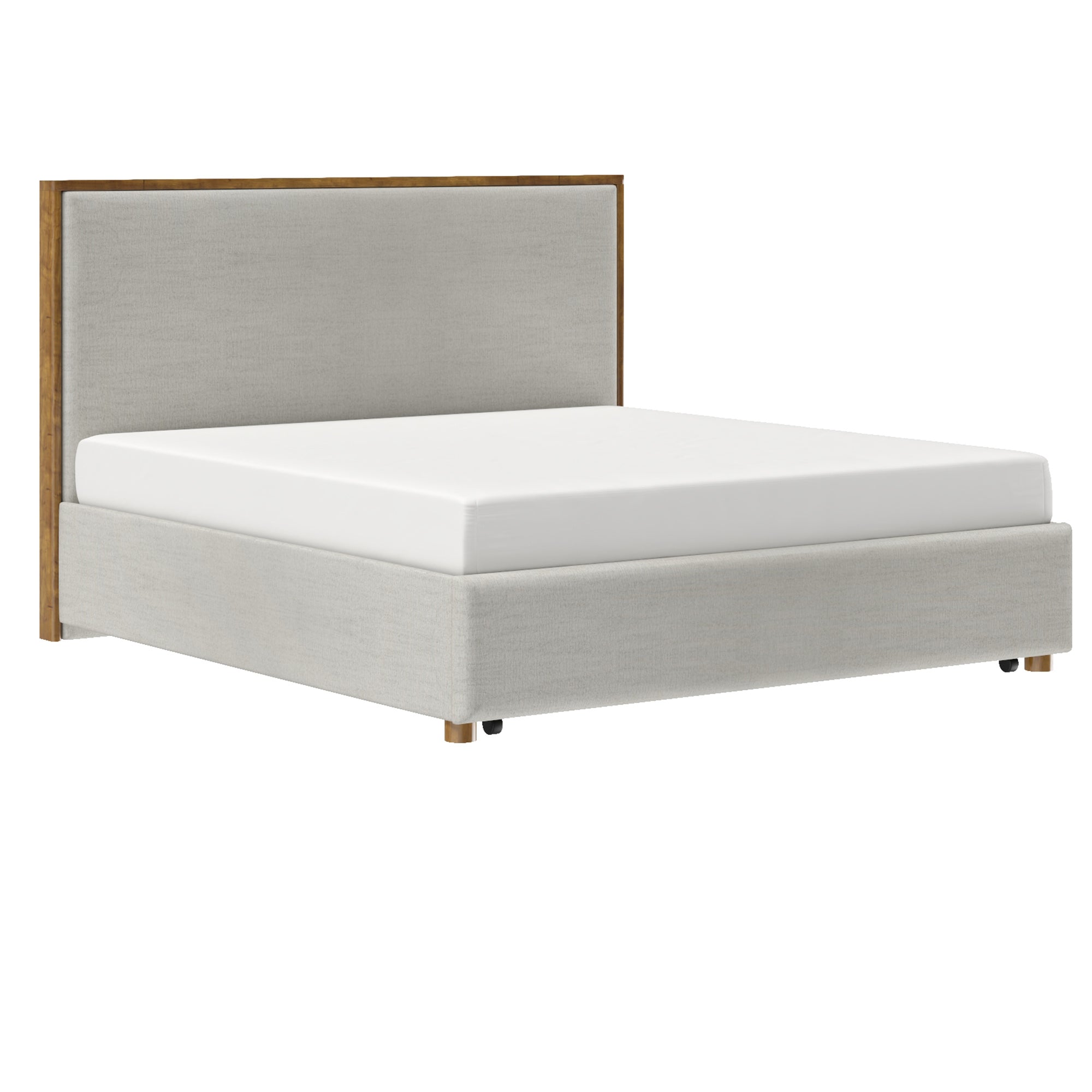 Andover Oat King Platform Bed w/ Drawer