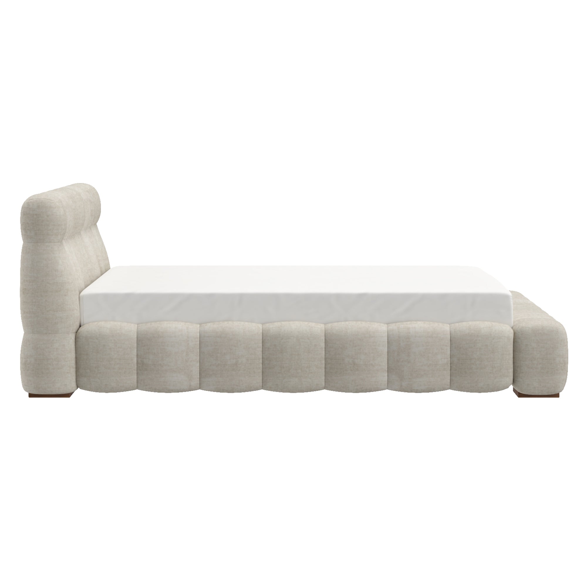 Pasha Platform King Bed Beige Pearl