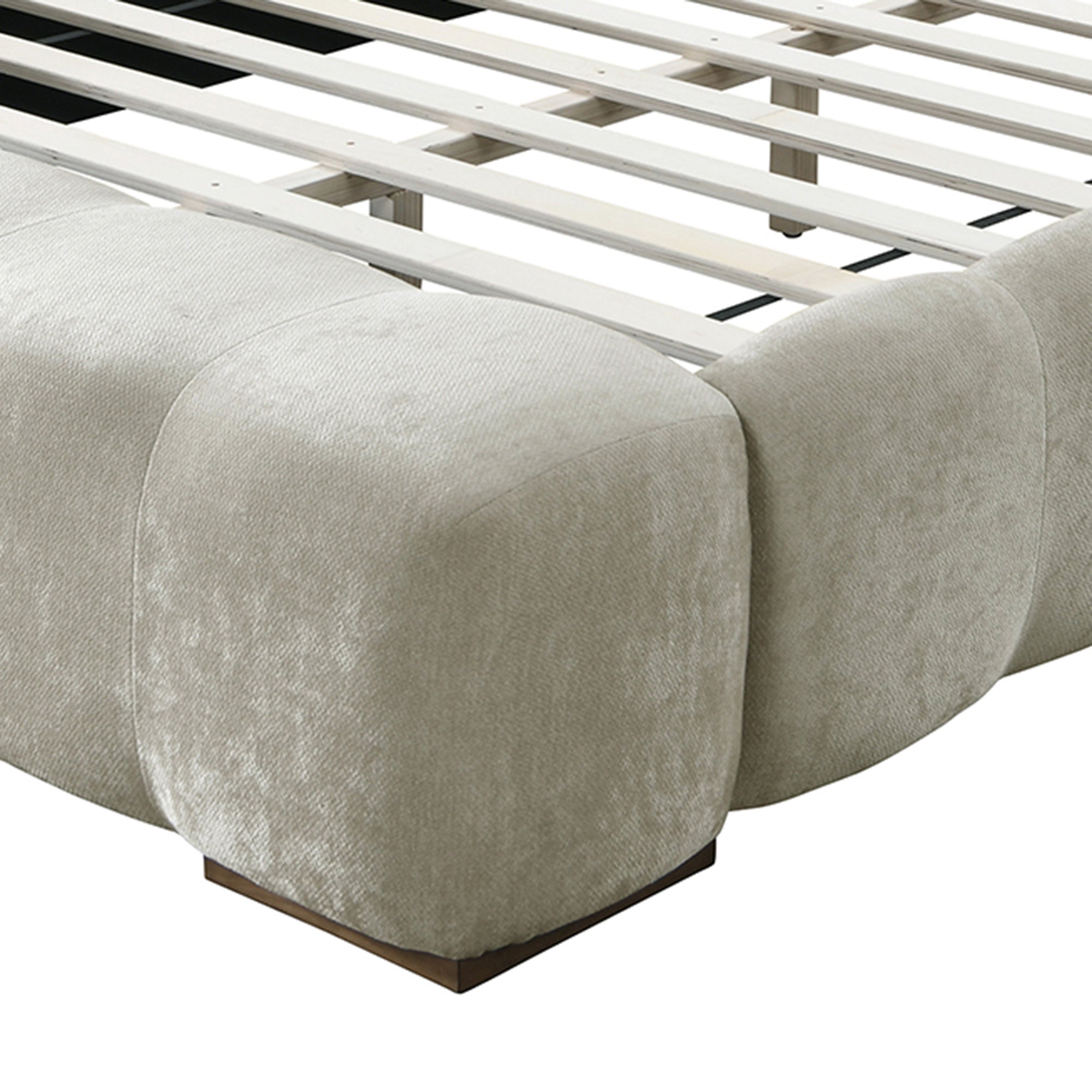Pasha Platform King Bed Beige Pearl