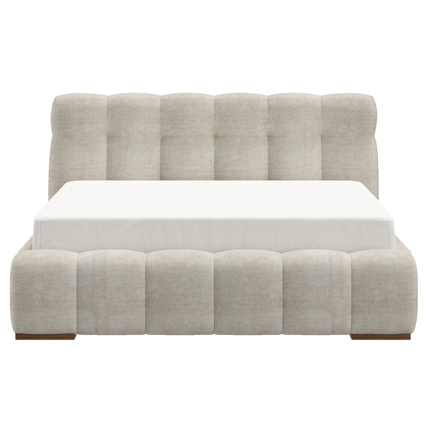 PASHA-60" PLATFORM BED-BEIGE PEARL