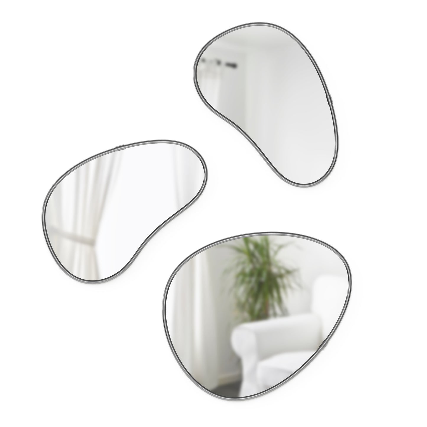 Hubba Pebble Mirrors, Set of 3