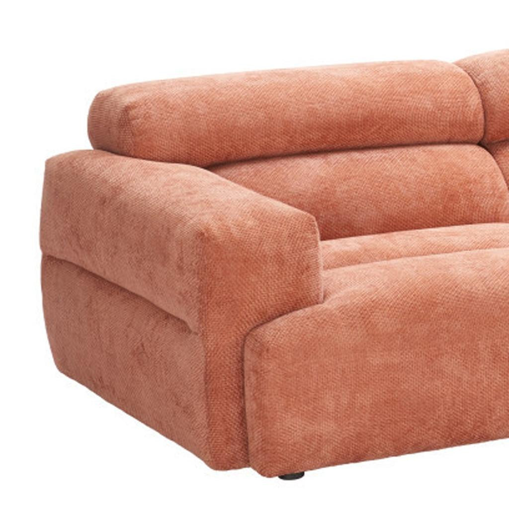 108" Orange Manufactured Wood Sofa