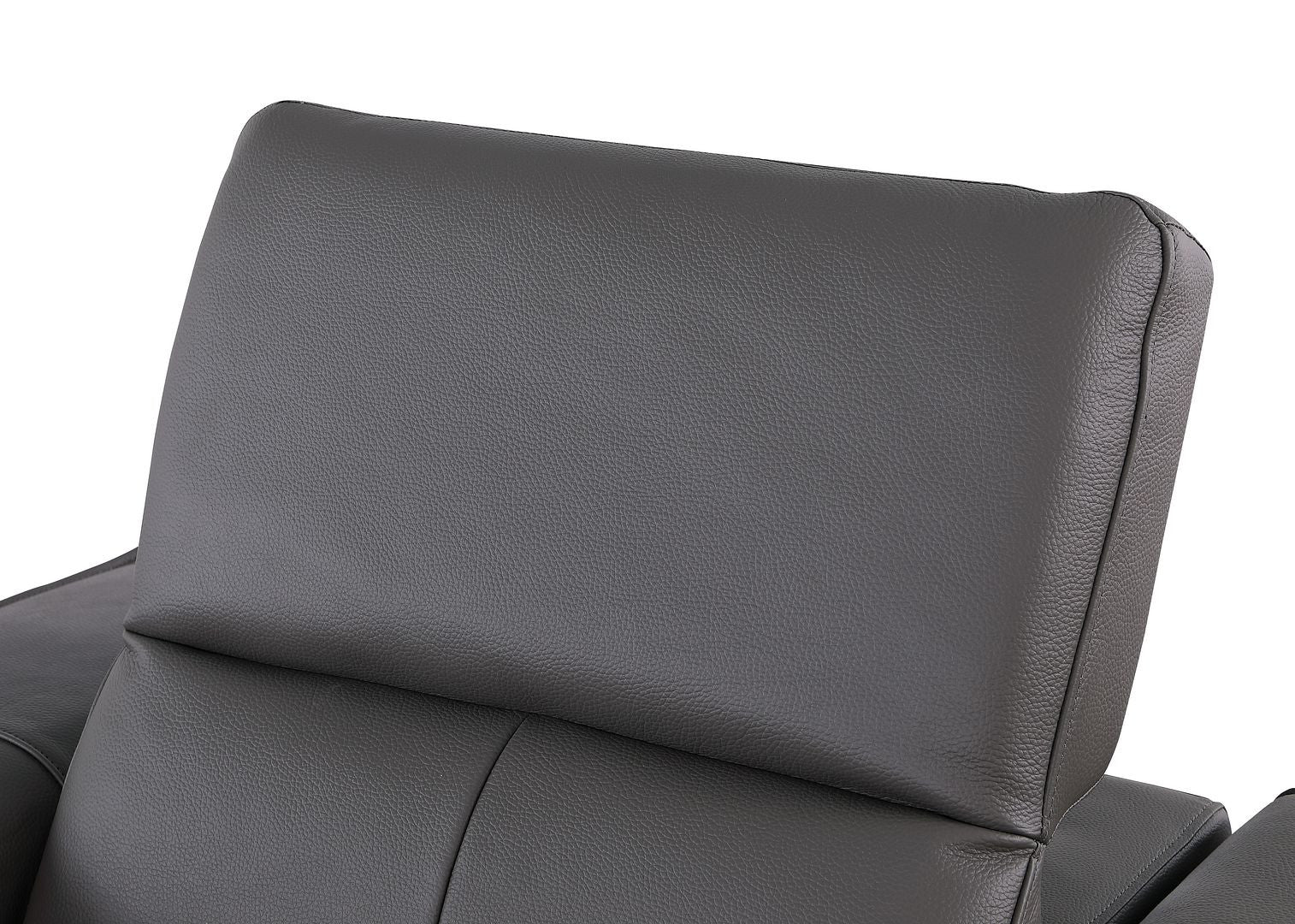 110" Black Top Grain Leather Reclining Metal USB Sofa