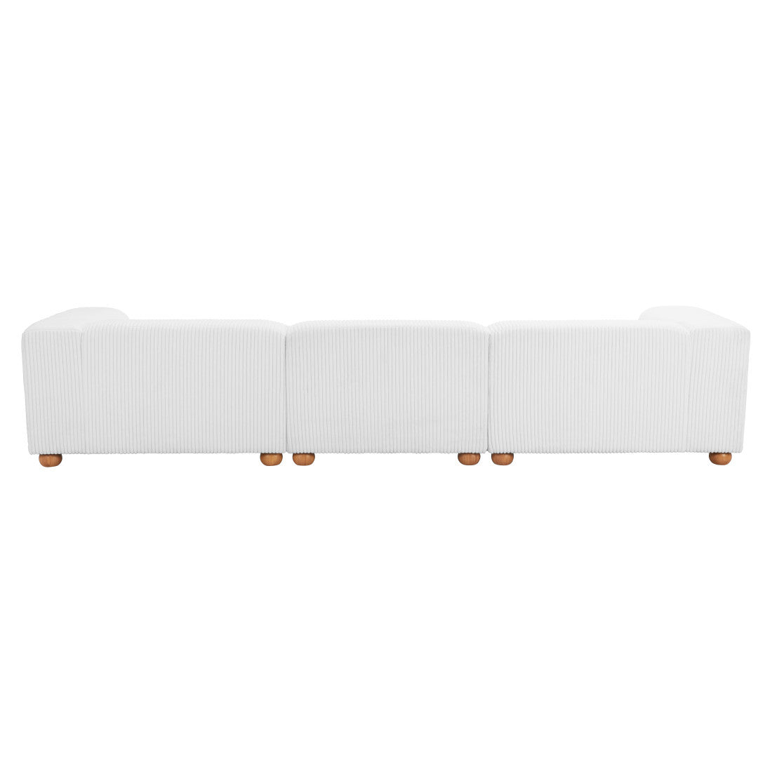 150" White Fabric Sofa