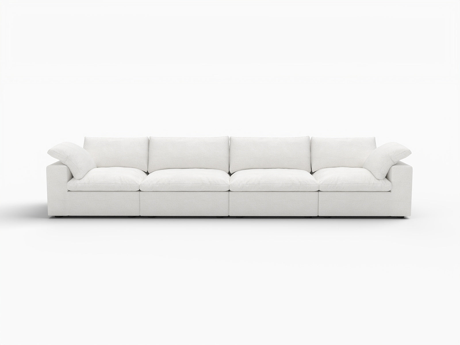 160" White Linen Blend Modular Sofa