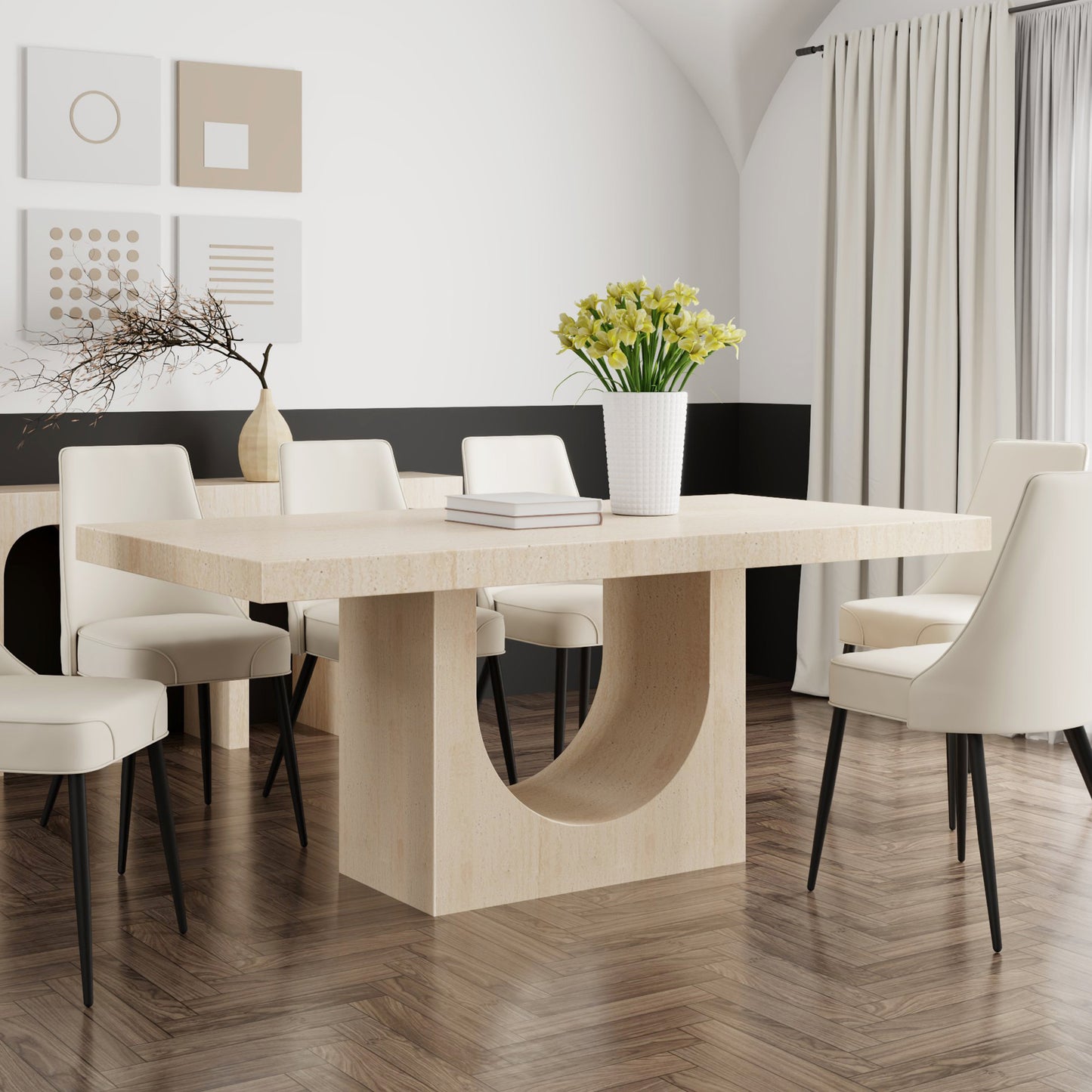 AURELIA-DINING TBL-TRAVERTINE