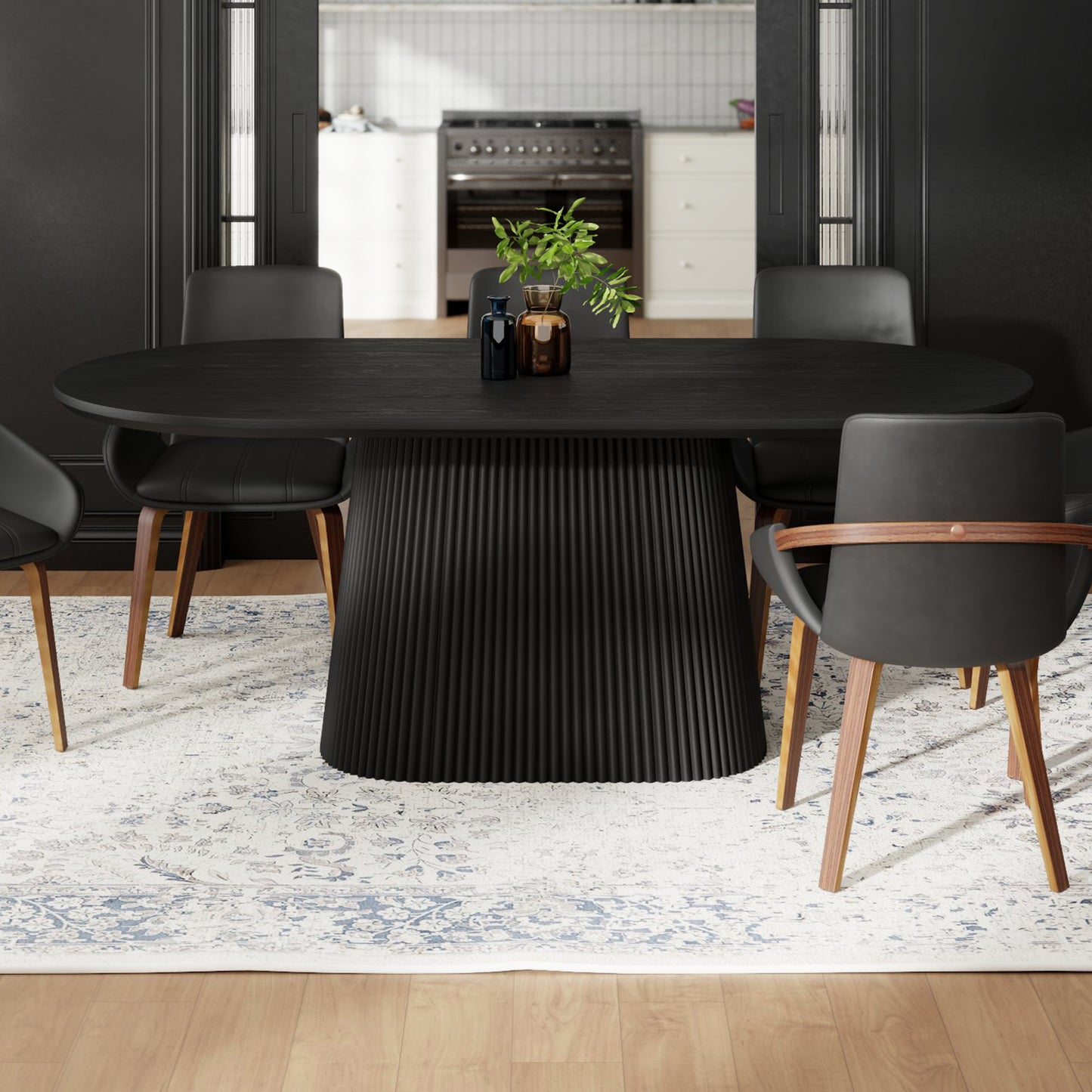 TOVAS-OVAL DINING TABLE-BLACK