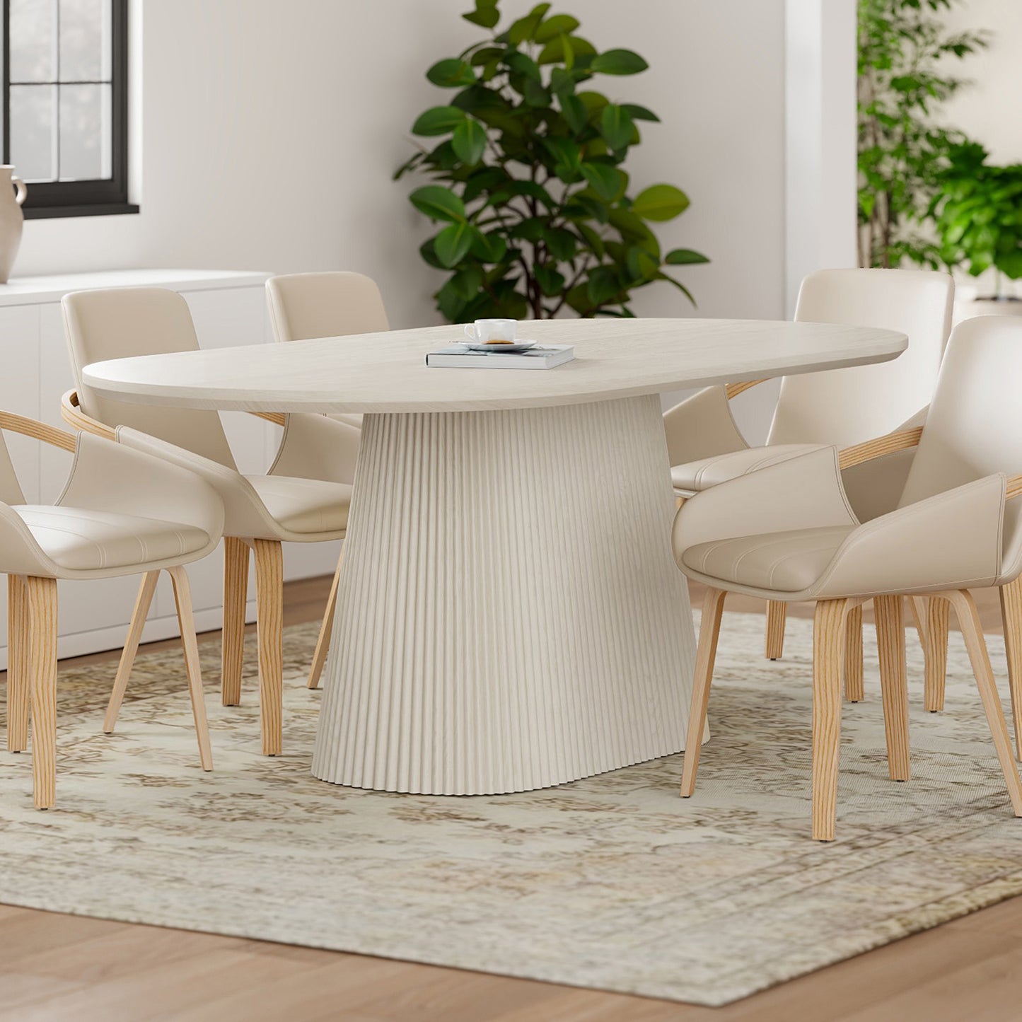 TOVAS-OVAL DINING TABLE-IVORY