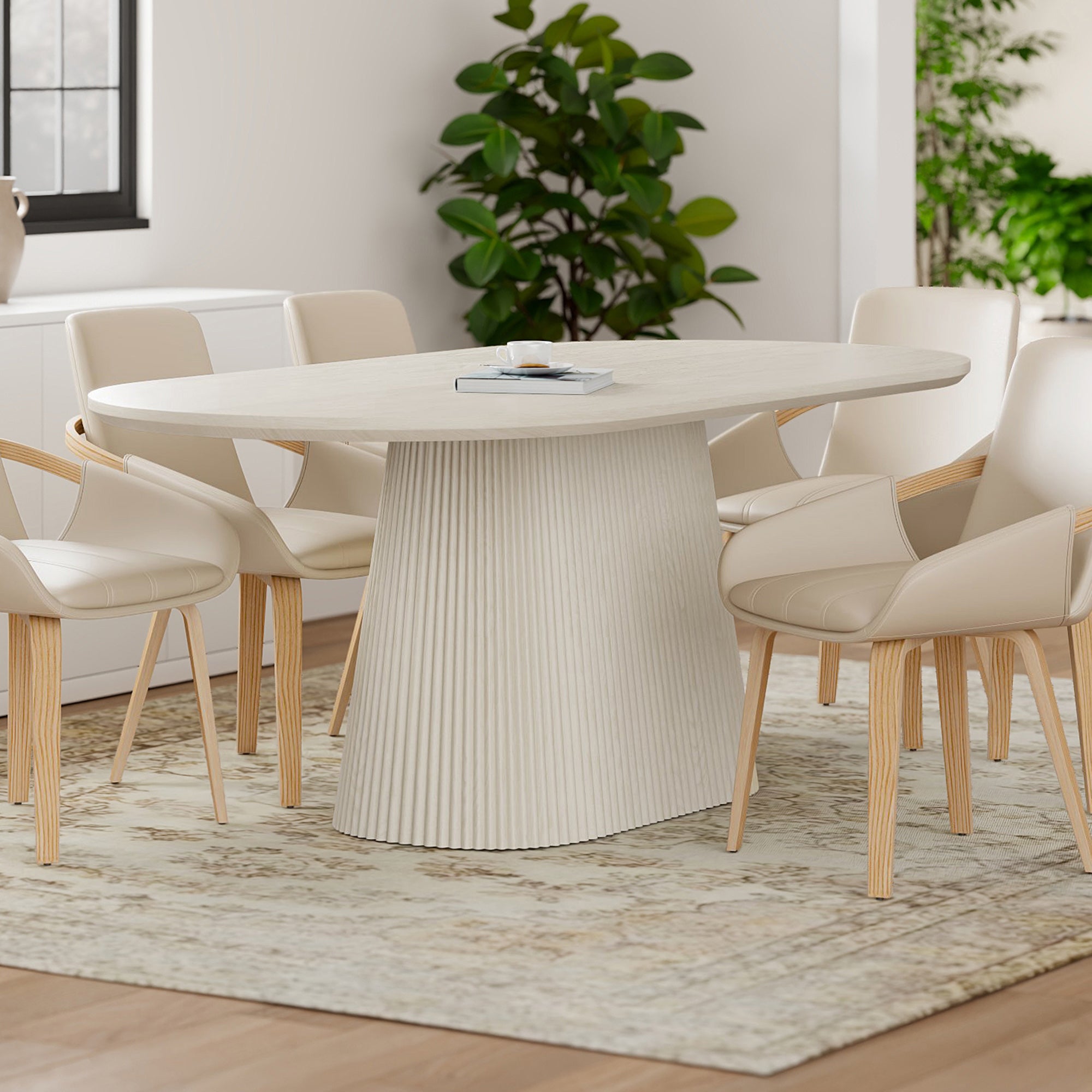 Tovas Oval Dining Table Ivory