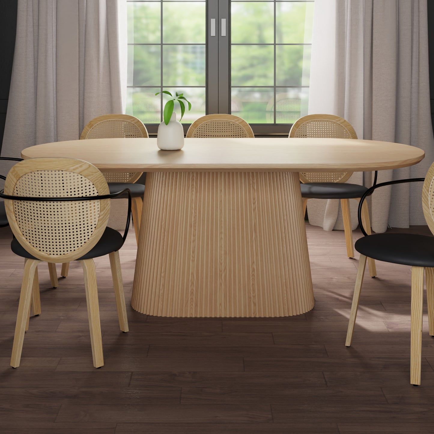 TOVAS-OVAL DINING TABLE-NATURAL