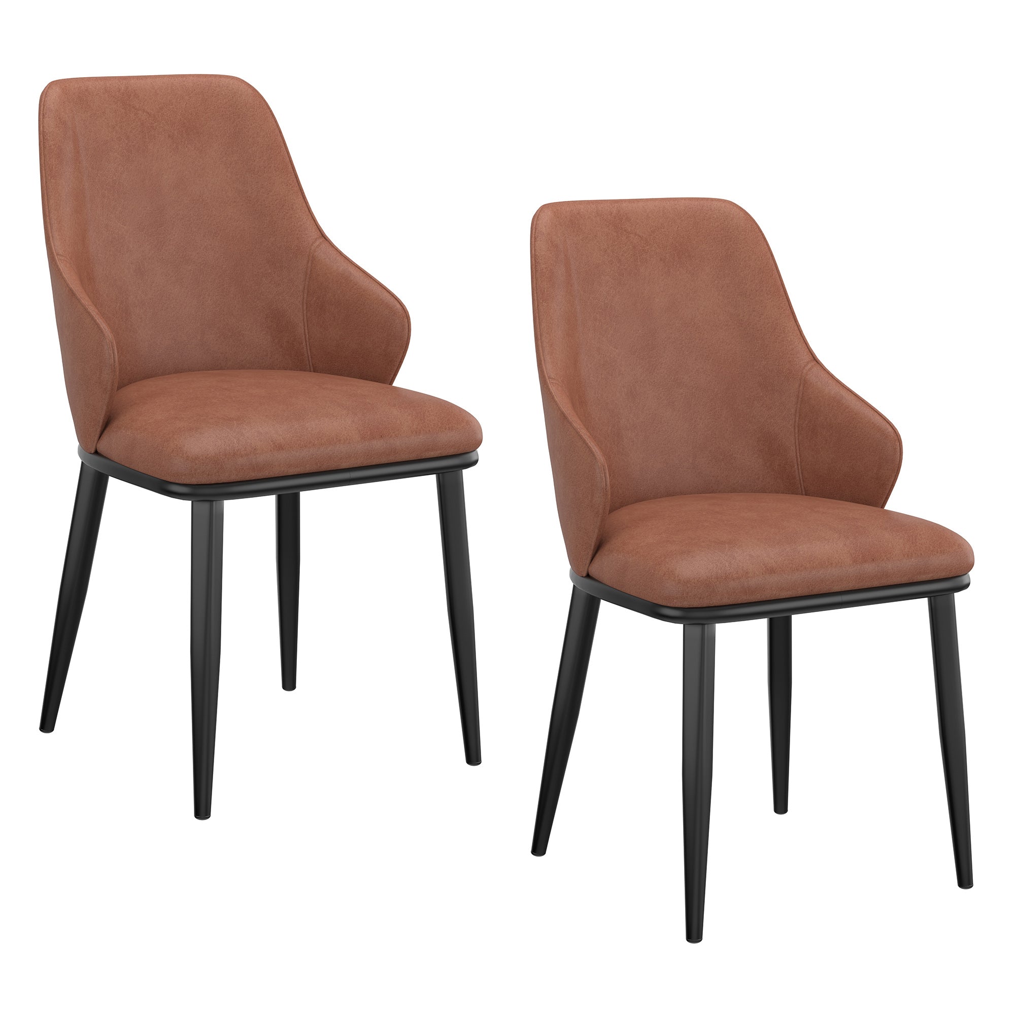Kash Side Chairs Saddle Faux Leather