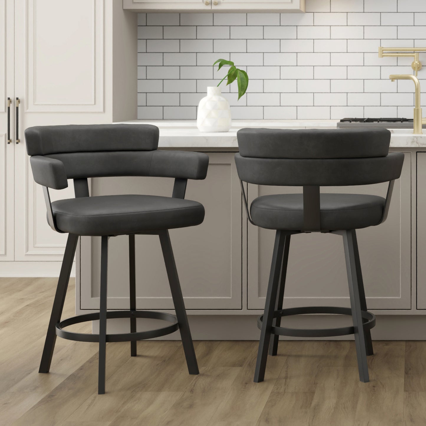 Oberon Counter Stools Charcoal