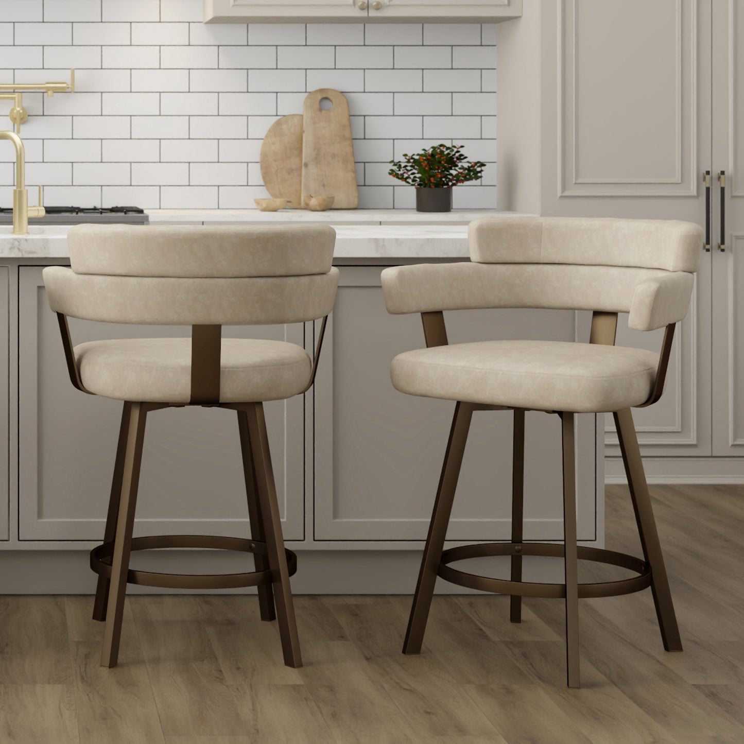 Oberon Counter Stools Ivory
