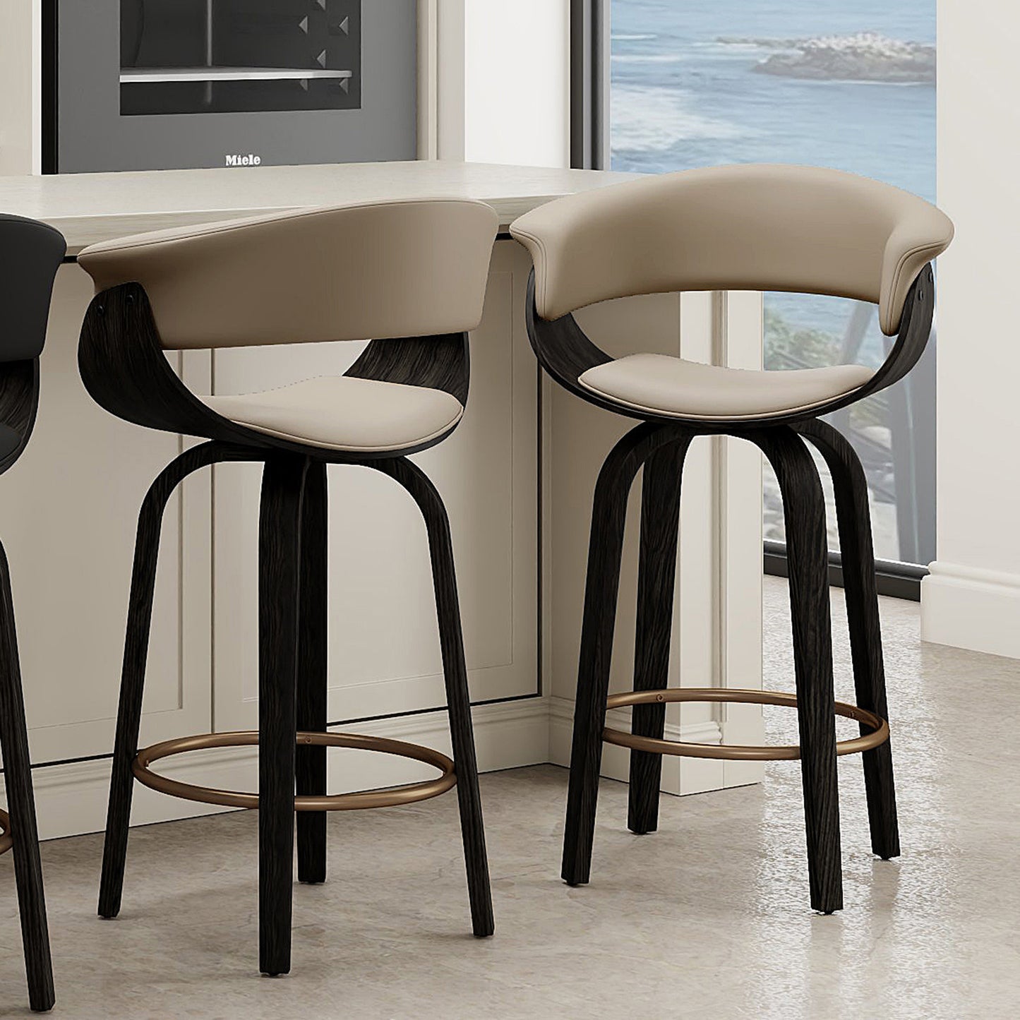 Holt Counter Stools Mushroom Walnut