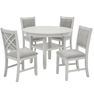 Samuel 5PC Dining Set White Wash
