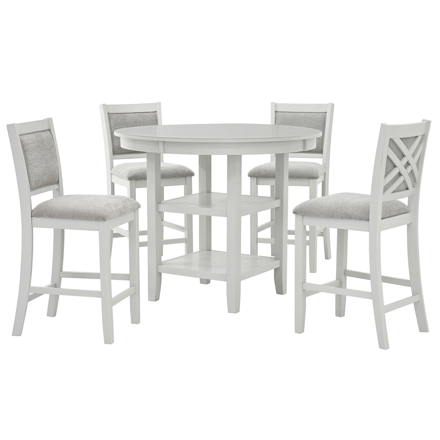 SAMUEL-5PC PUB SET-WHITEWASH